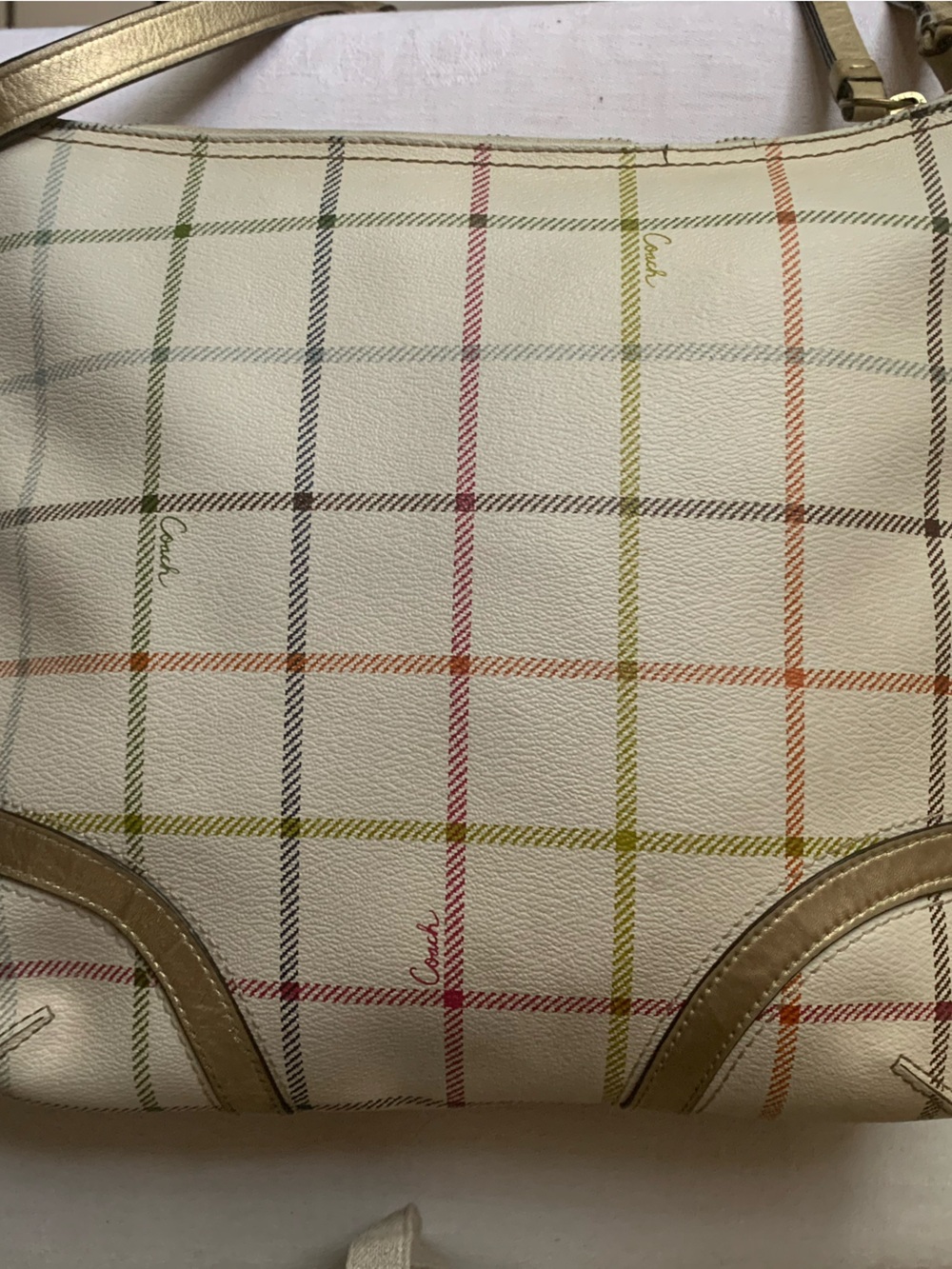 Coach Peyton Tattersall coated canvas slim bag - Picture 15 of 15